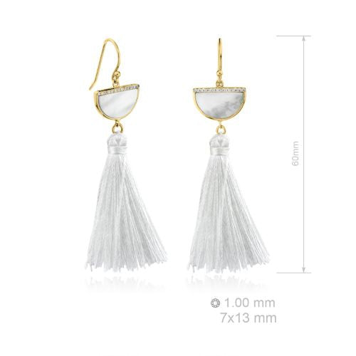 159238 Pendientes de Plata de Ley y nácar