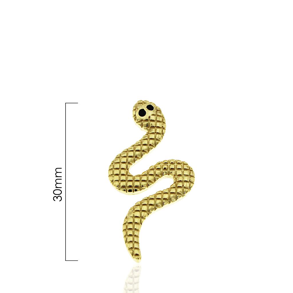 Colgante serpiente circonita lisa ojos negros - Z&F