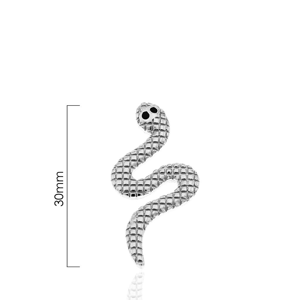 Colgante serpiente circonita liso ojos negros RD - Z&F