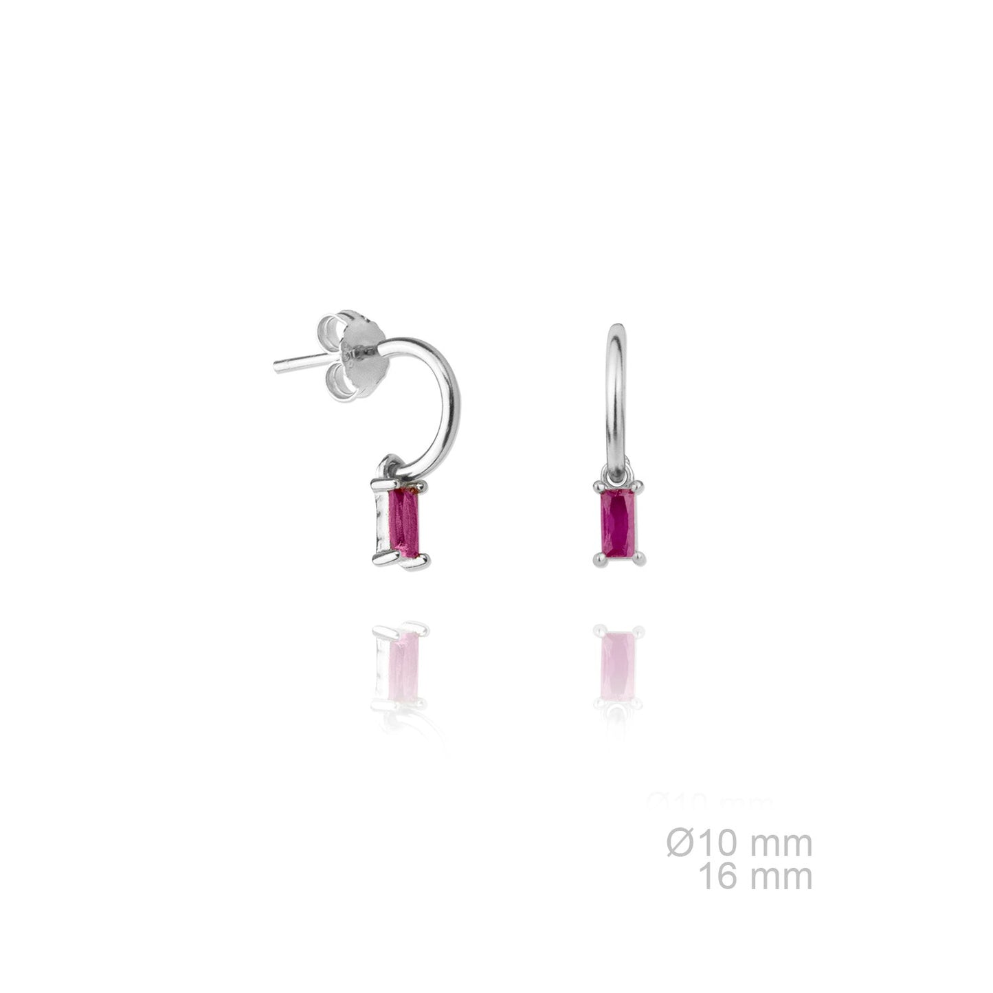 Pendientes de Plata de Ley con circonita