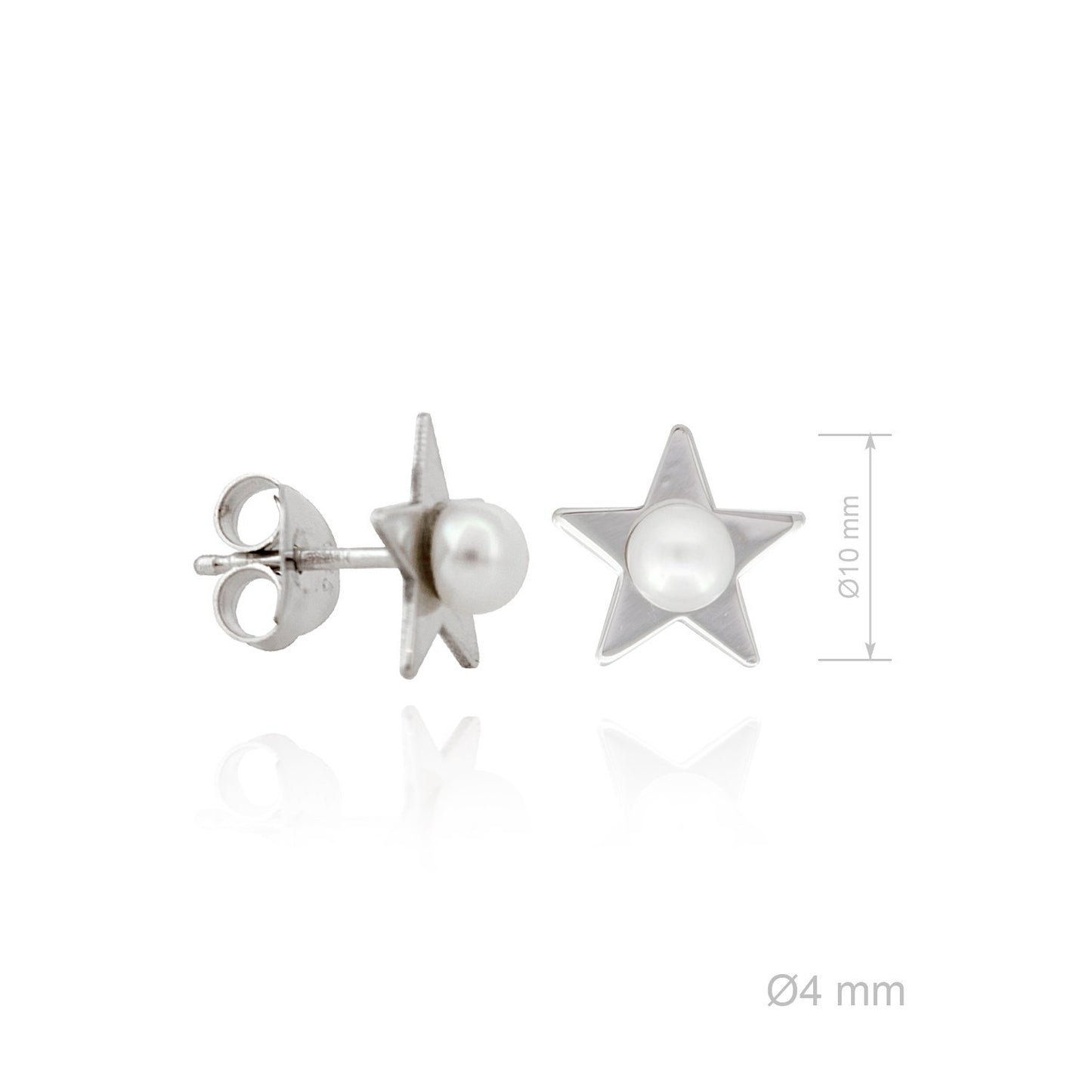 Pendientes de Plata de Ley perla