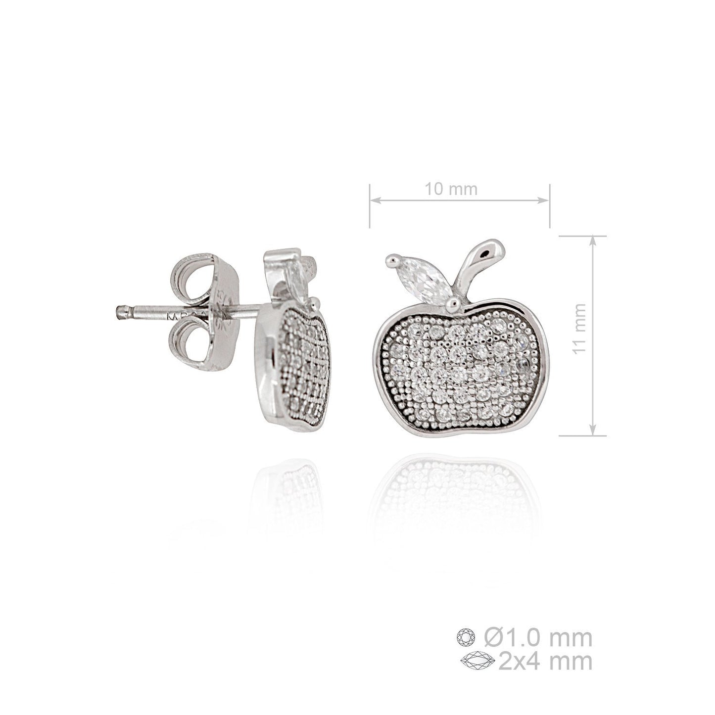 Pendientes de Plata de Ley y circonita