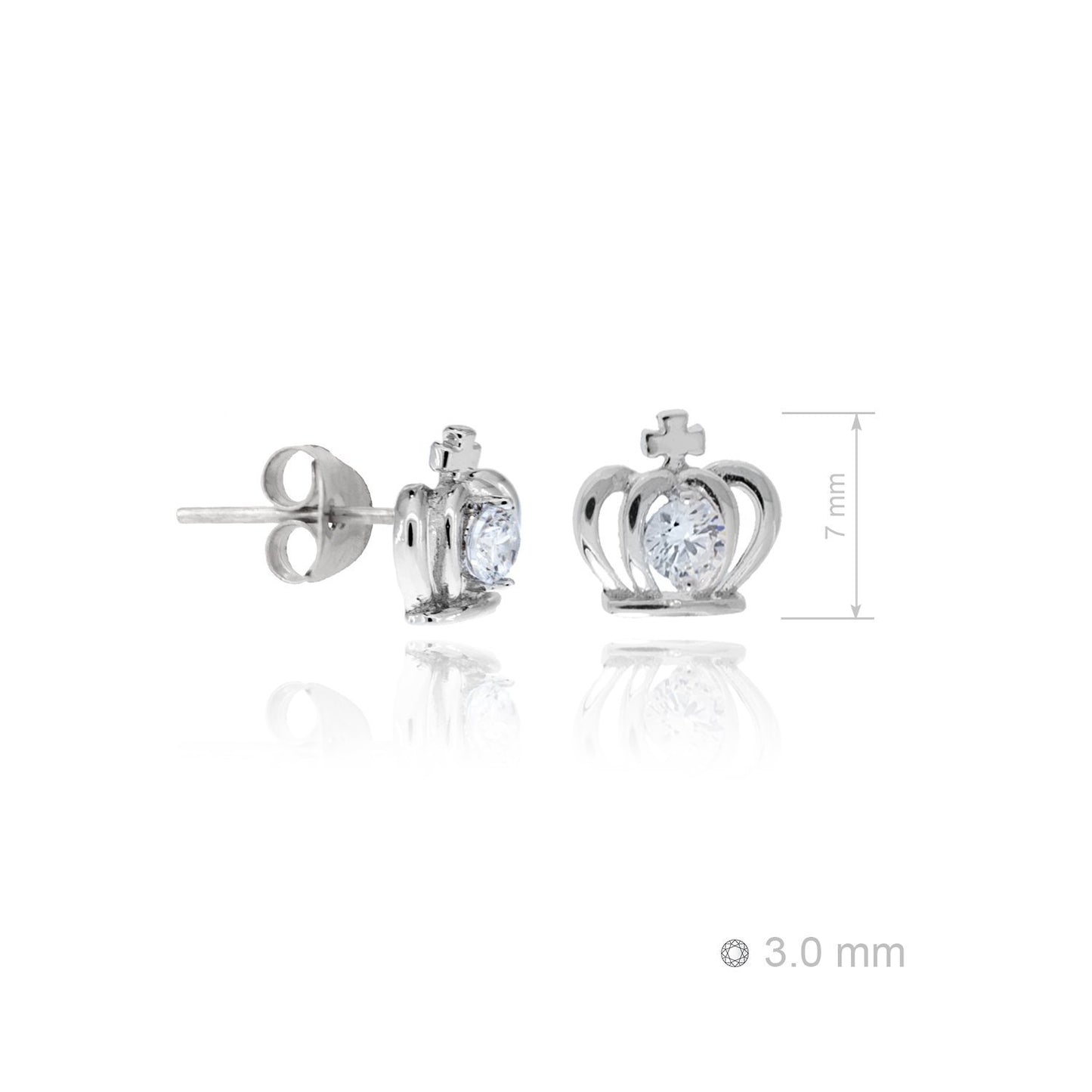 Pendientes de Plata de Ley y circonita