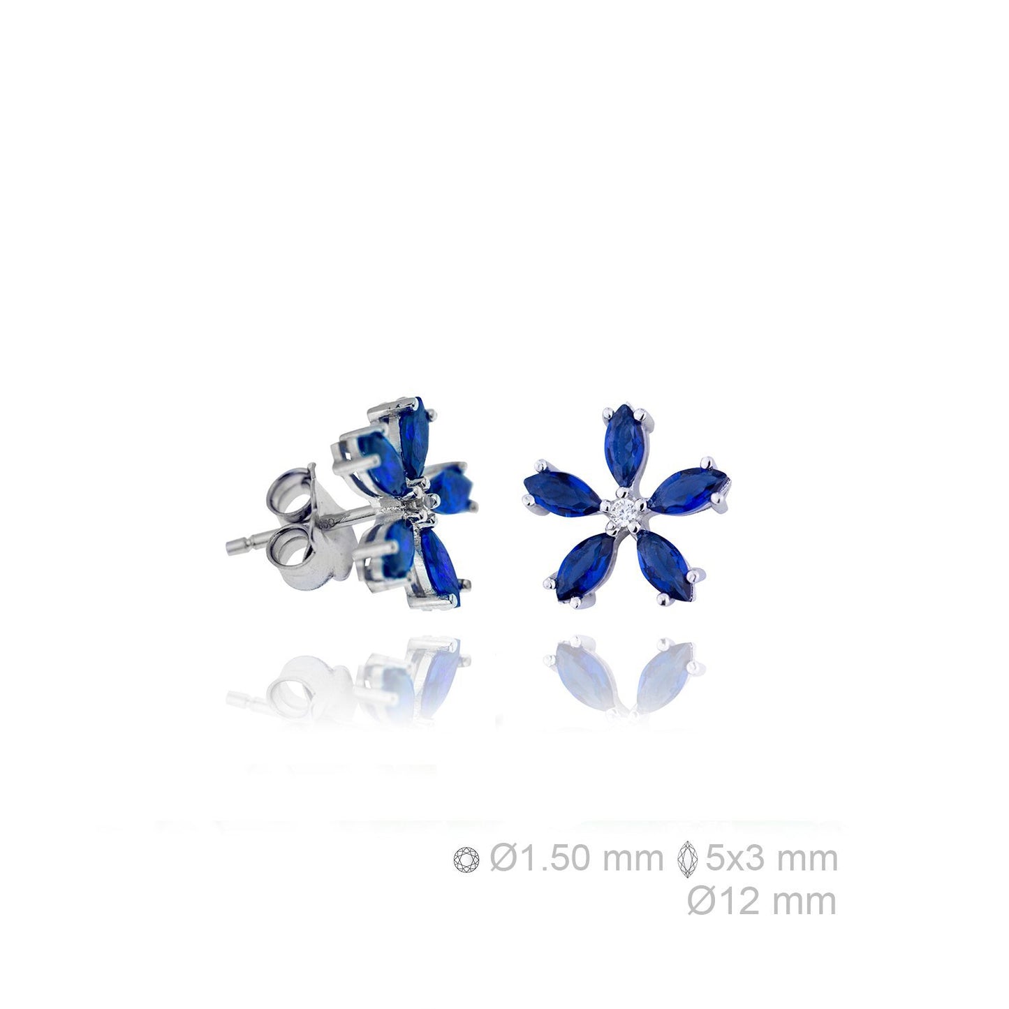 Pendientes de Plata de Ley y circonita