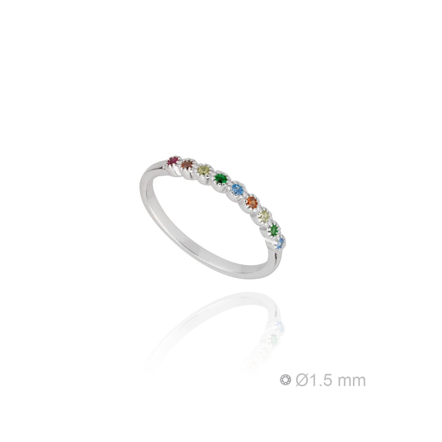 Sortija de Plata de Ley y circonita