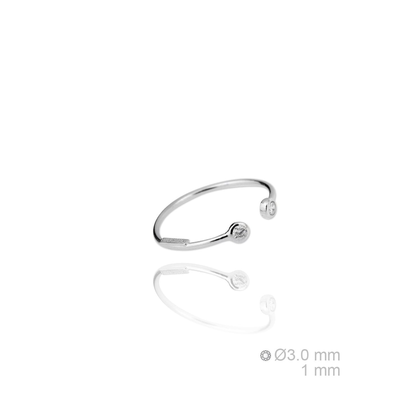 Sortija de Plata de Ley y circonita