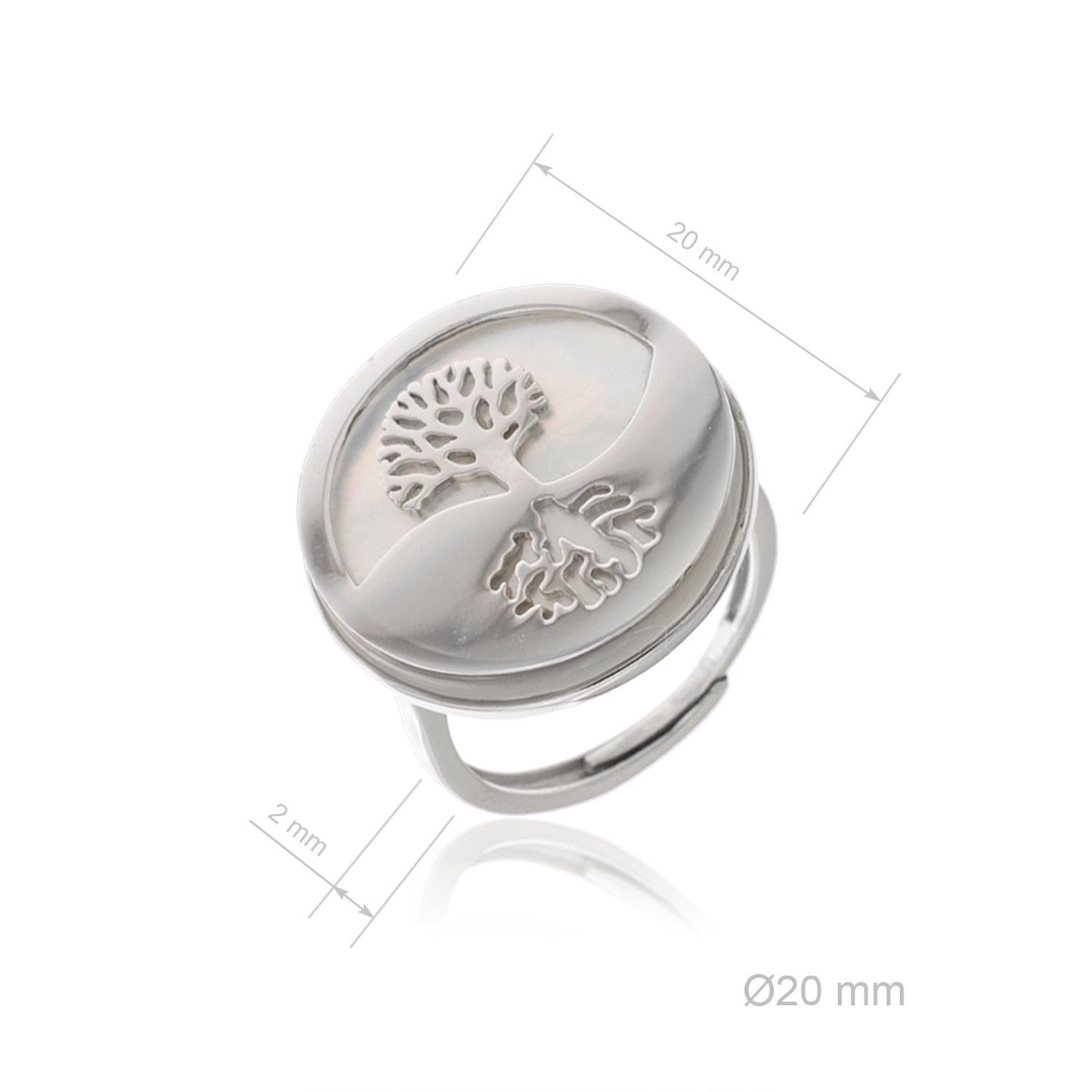 Sortija de Plata de Ley y nácar