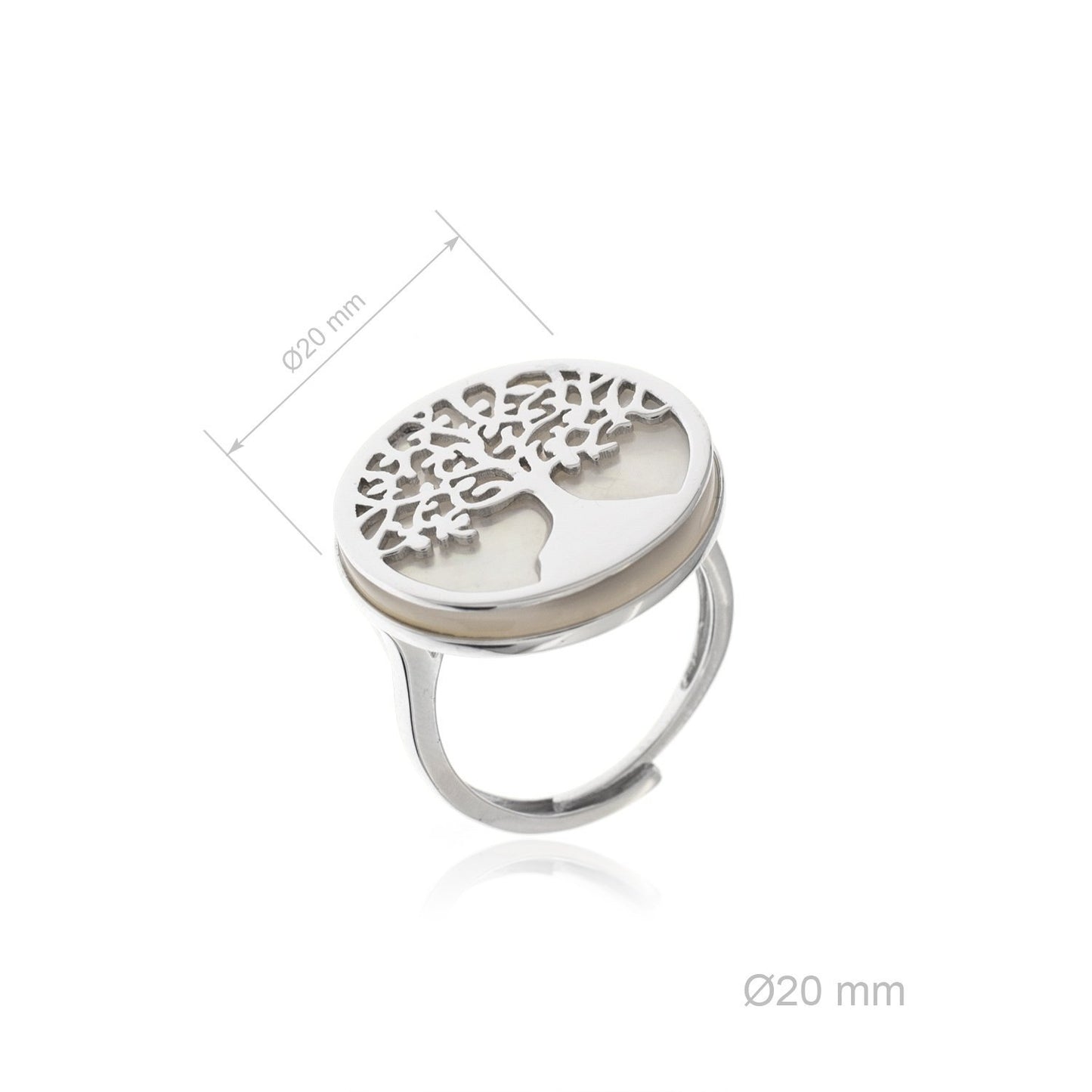 Sortija de Plata de Ley y nácar