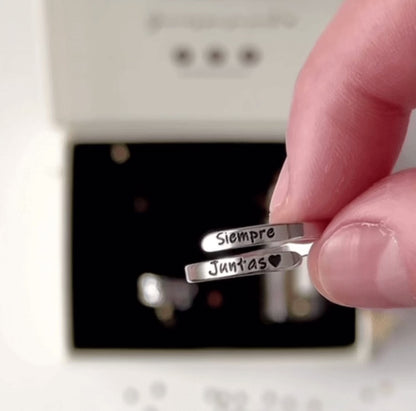 2 Anillos `Siempre Juntas´ Ajustable