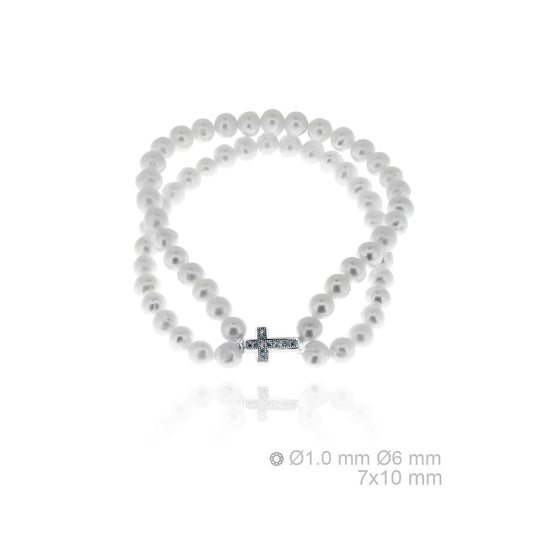 207043 Pulsera de Plata de Ley perla