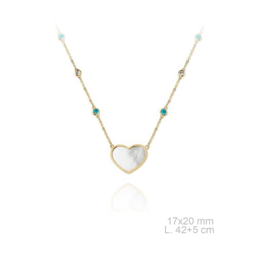 700062 Gargantilla de Plata de Ley y nácar con circonitas