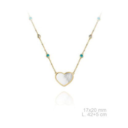 700062 Gargantilla de Plata de Ley y nácar con circonitas