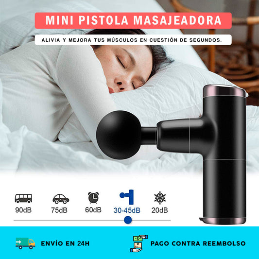 Mini Pistola Masajes + 4 cabezales GRATIS