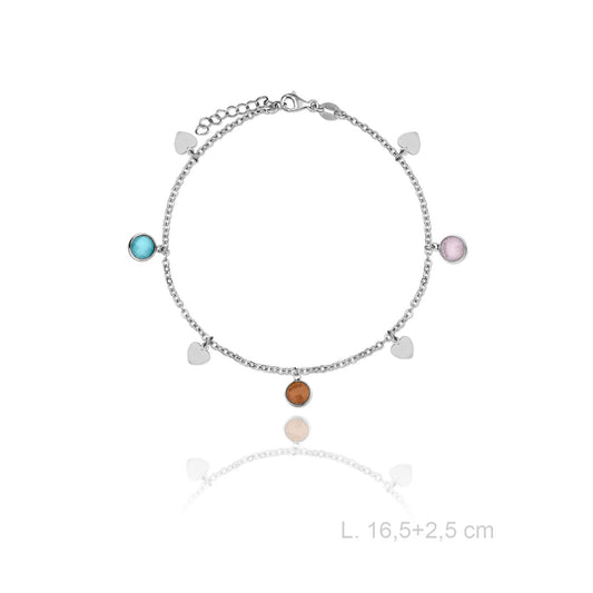 Pulsera de plata de ley con perlas